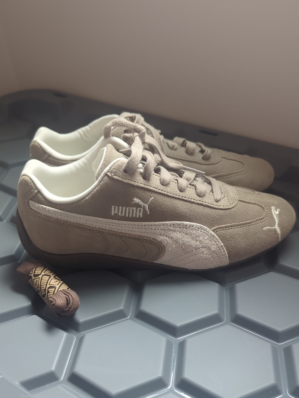 Puma Taupe Suede Sneakers